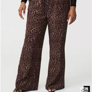 Leopard Print Wide-Leg Pants